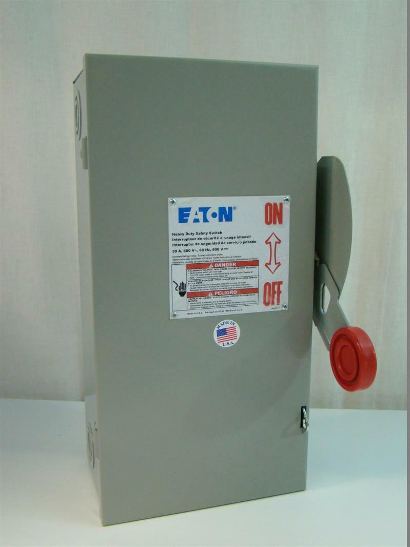 Eaton Cutler Hammer Heavy Duty Safety Switch 30 Amp 600V 2 Pole