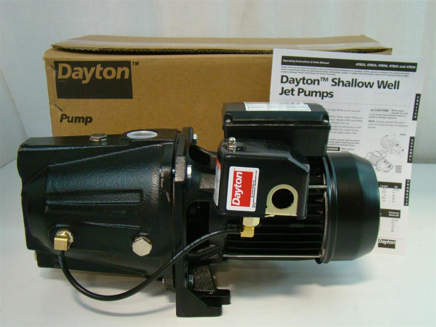 Dayton Shallow Well Jet Pump 1HP 115V 10.5A 4TB34