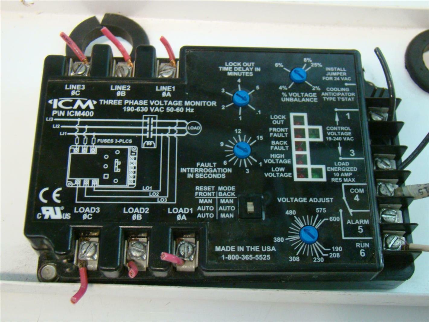 ICM Three Phase Voltage Monitor 190630VAC ICM400 eBay