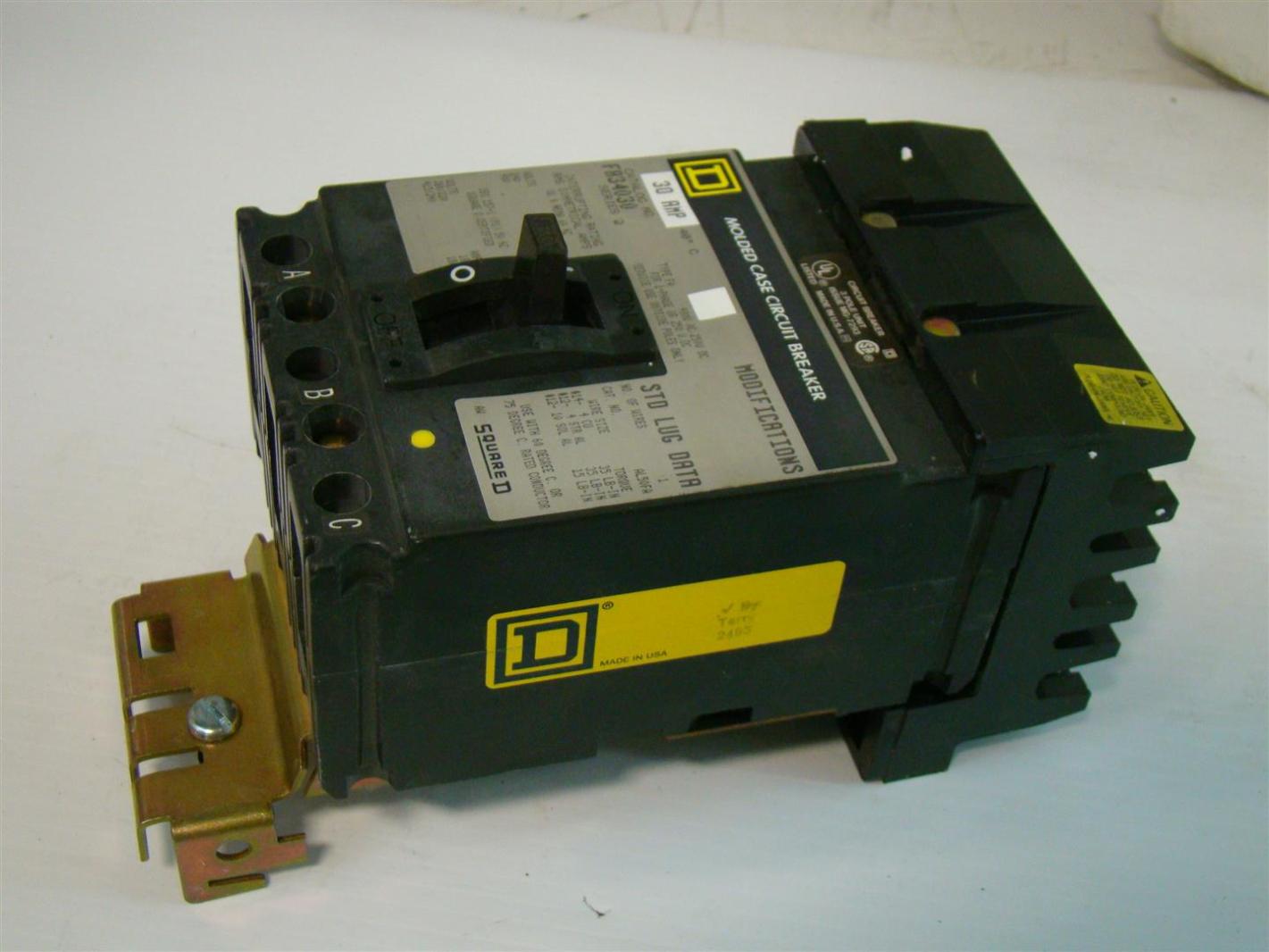 Square D Circuit I-Line Breaker 480V 30Amps 3 Poles 42262 FA34030 | eBay
