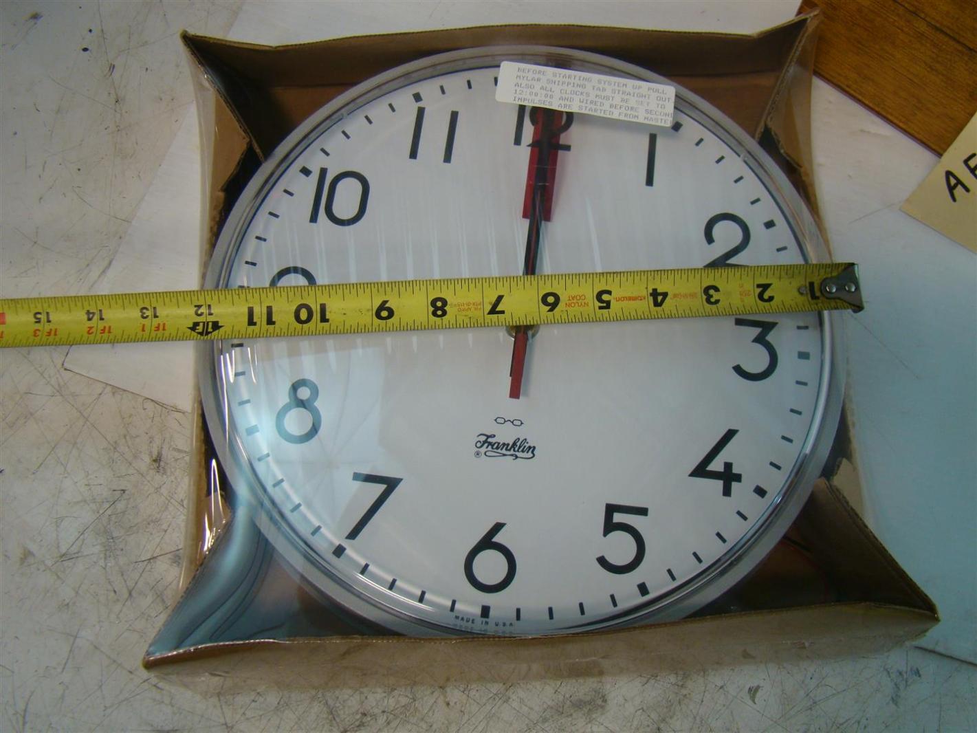 Franklin Time Systems 12 034 Slave Clock 24VDC 2 5mA F03 95 F12 8S A