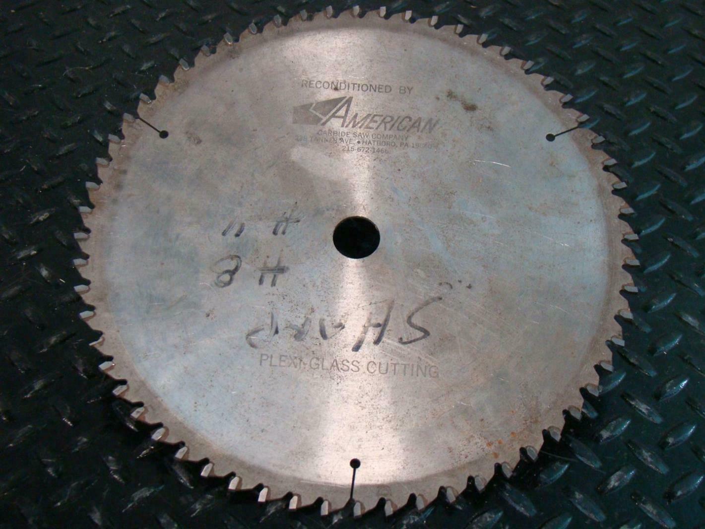 American 12" Circular Saw Blade Plexi Glass Cutting