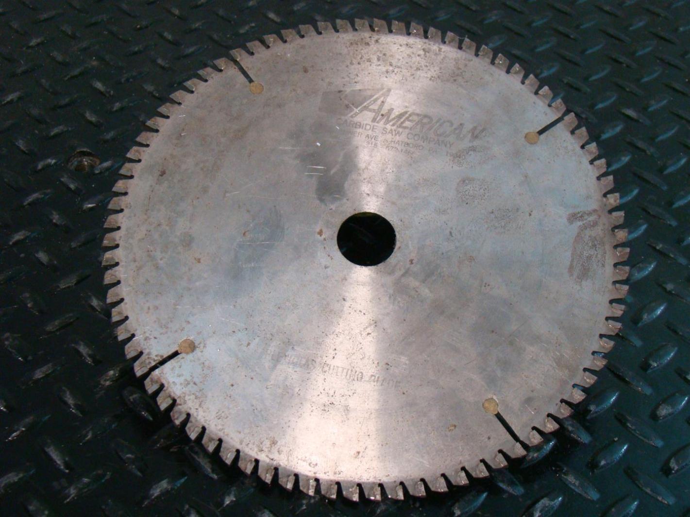 American 10" Circular Saw Blade Plexi Glass Cutting