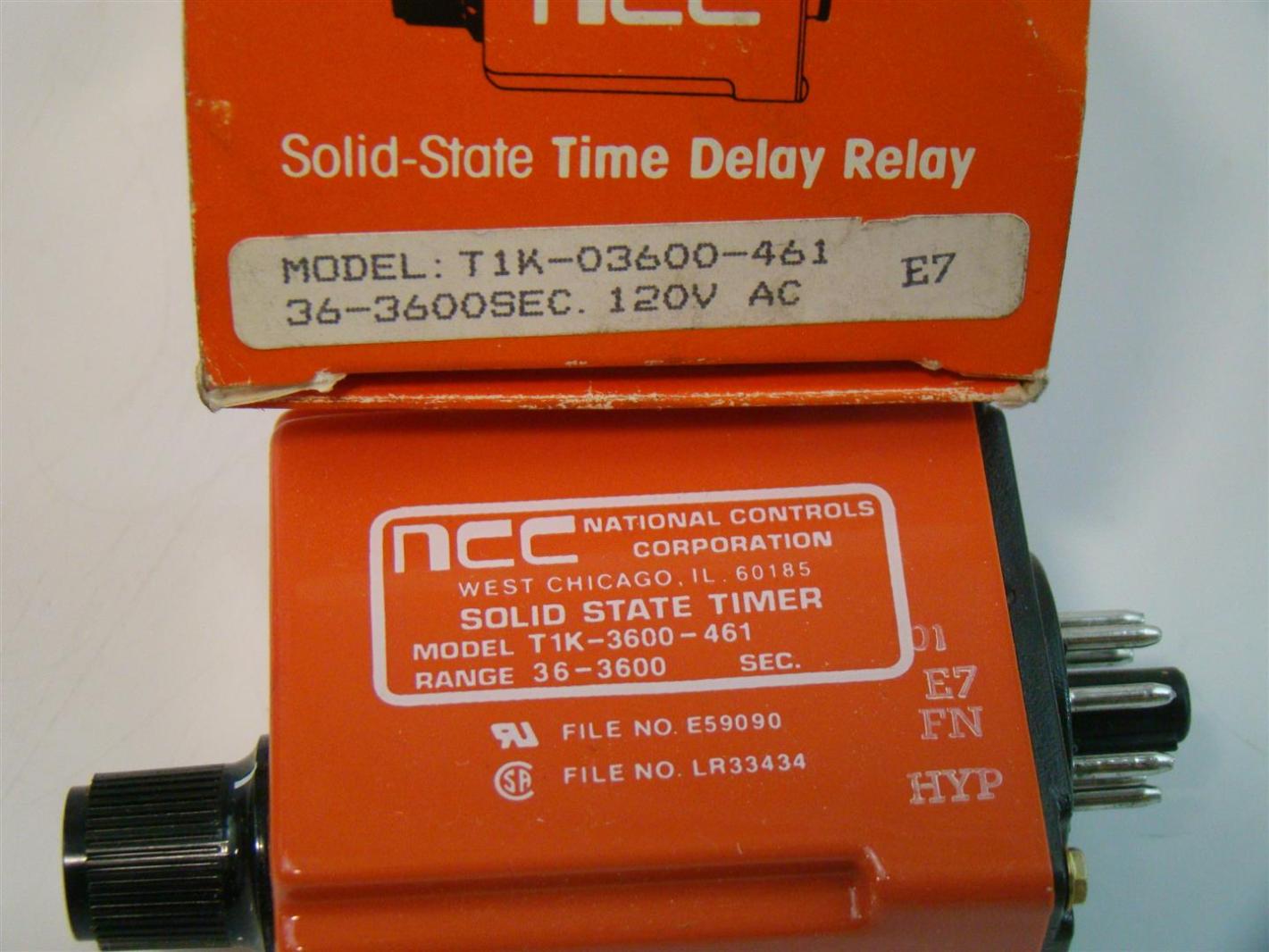 Ncc Solid State Timer Delay Relay 120vac 36