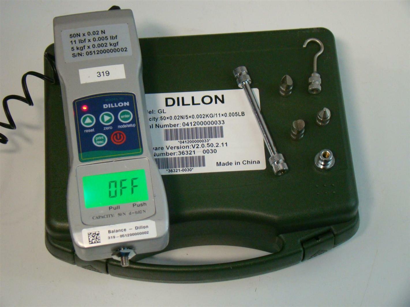 Dillon GL Digital Force Gauge 041200000033 V2.0.50.2.11 363210030