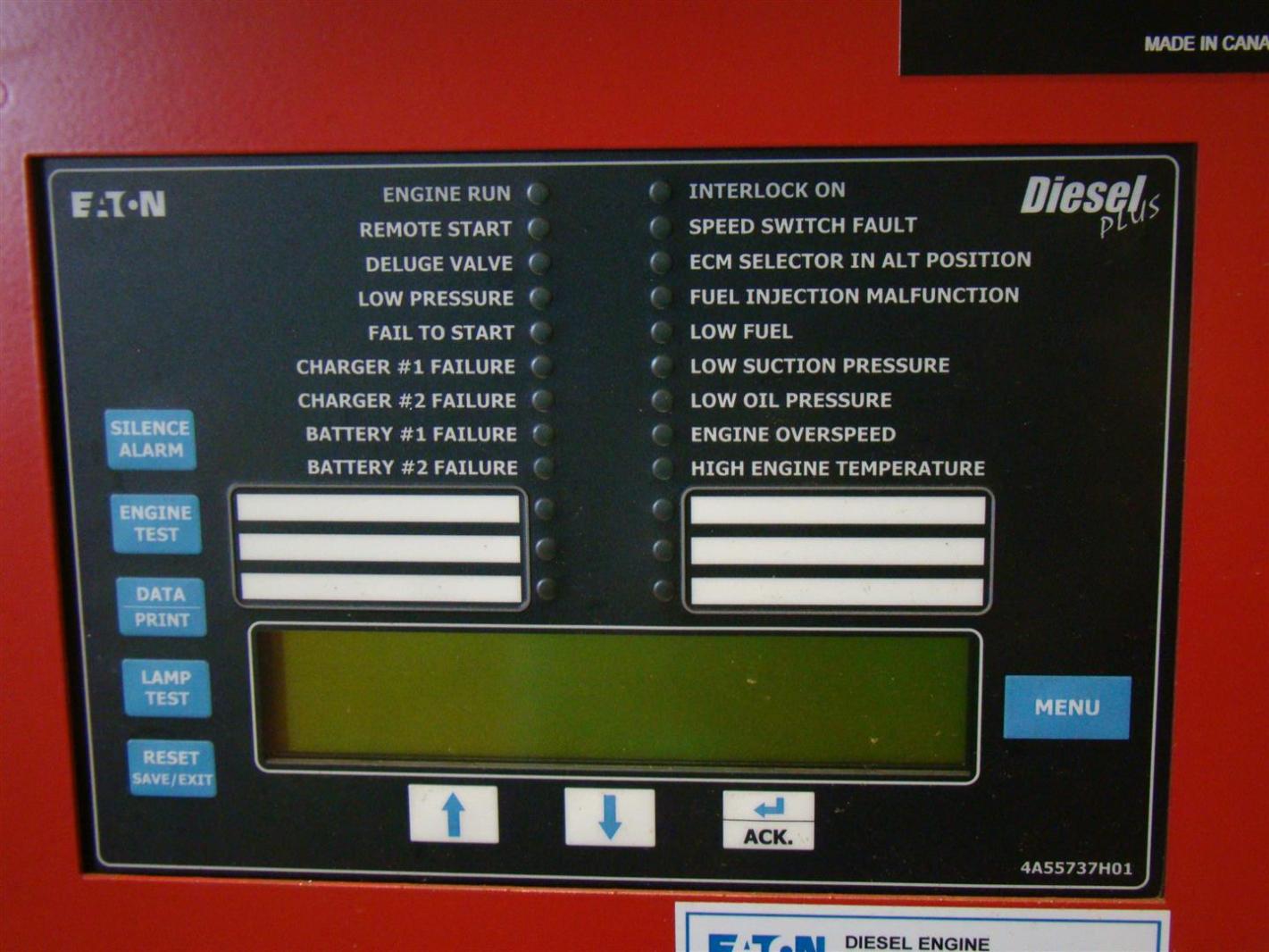 Eaton Diesel Plus Engine Fire Pump Controller 4A55737H01 120240V 6.4a
