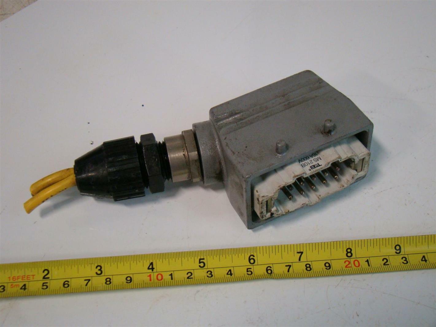 T&B CONNECTOR MALE/FEMALE 10 PIN WITH ATTACHED 16A 600V MS 210B 57696