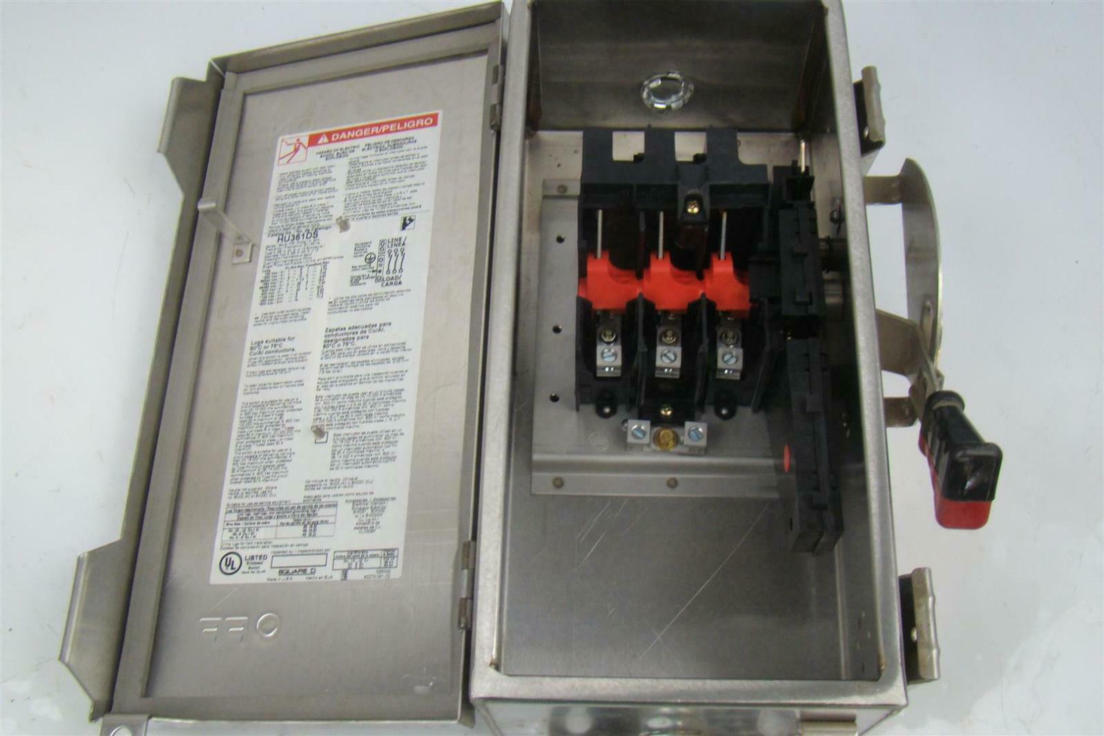 Square D Stainless Steel Heavy Duty Safety Switch 600Vac 30A HU361DS eBay