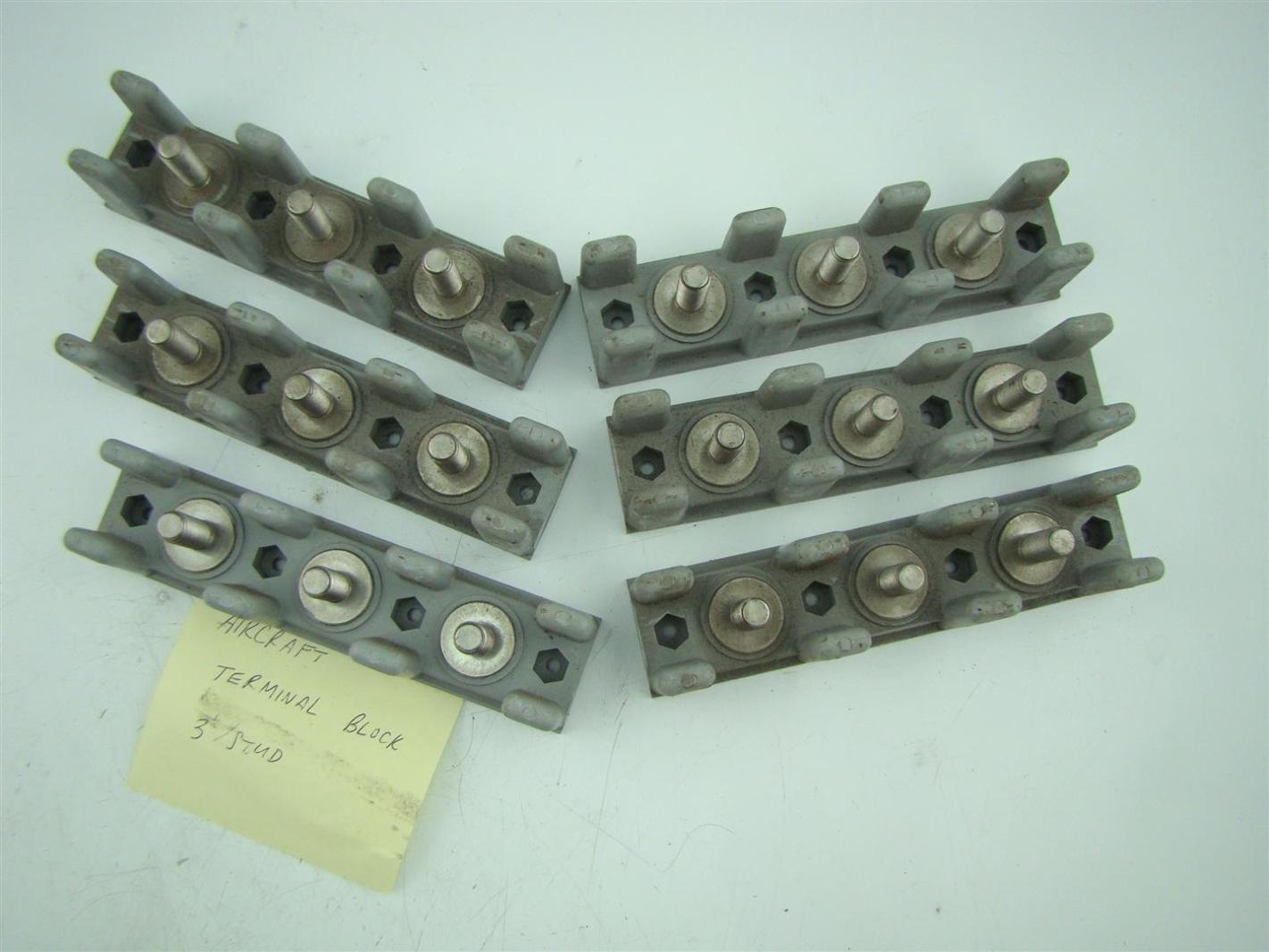 (6) Aircraft 3 Stud Terminal Block MS2721243