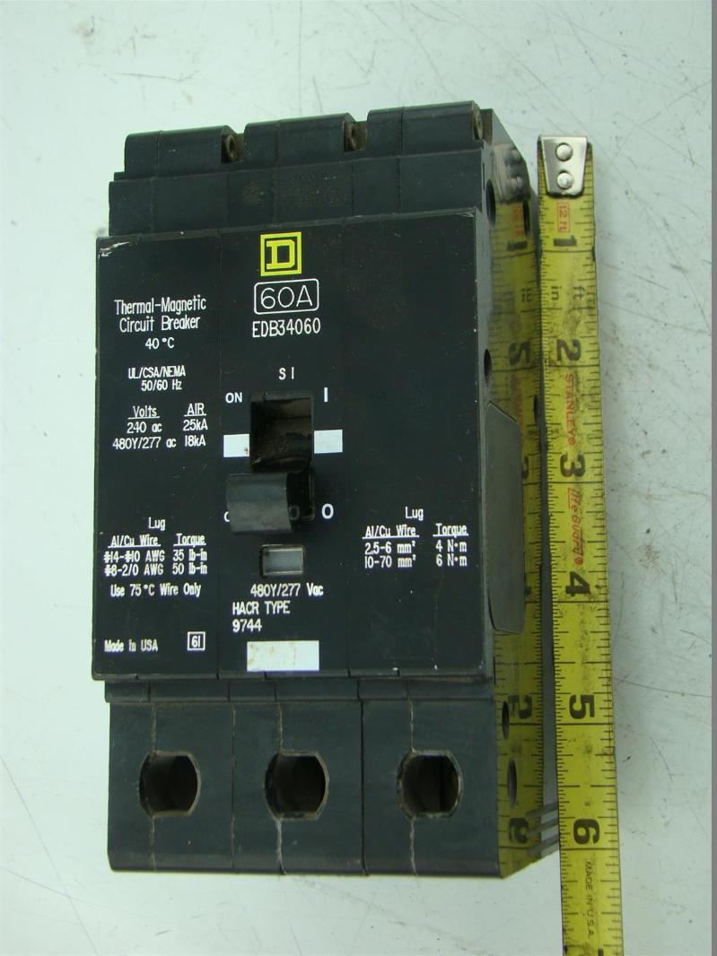 SQUARE D THERMAL CIRCUIT BREAKER 240V 3 POLE 60A