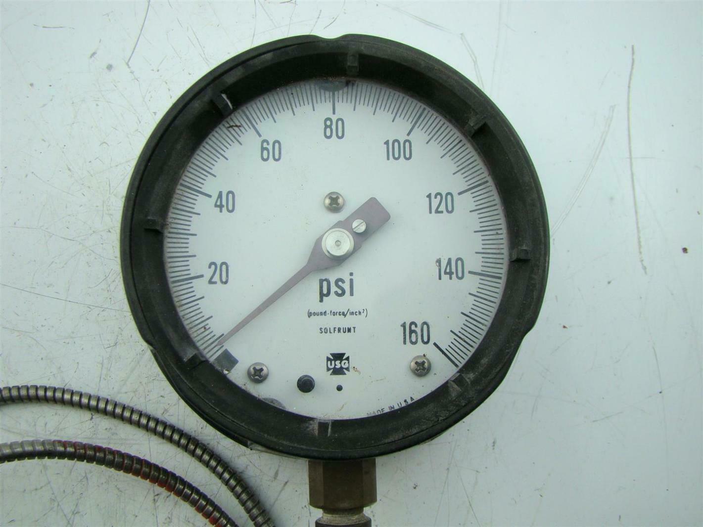 SOLFRUNT PRESSURE GAUGE 0 TO 160 PSI + AMETEK DIAPHRAGM SEAL DIA318L ST