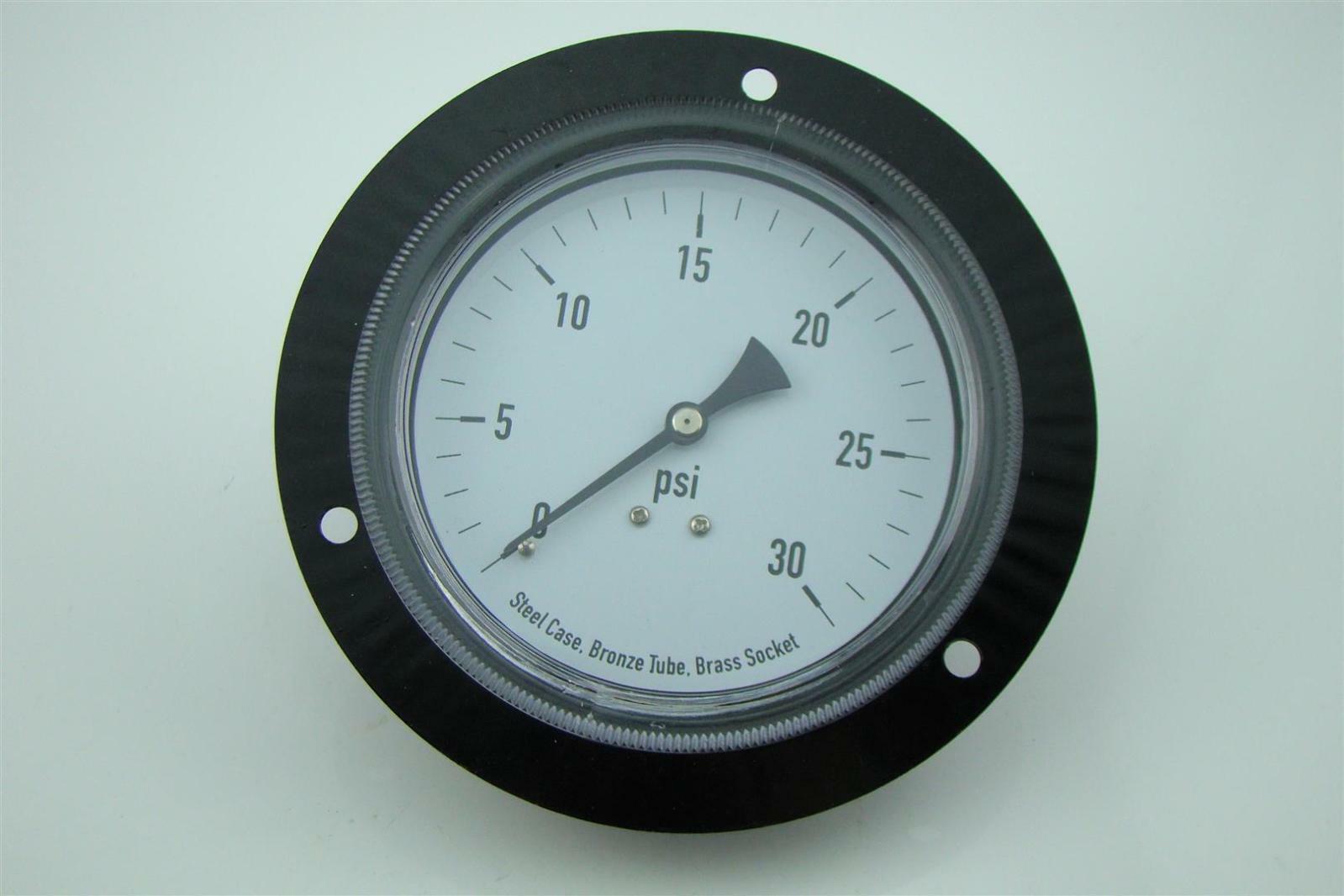 Panel Mount Pressure 31/2" Gauge 30PSI 1/4" NPT 4UA37A