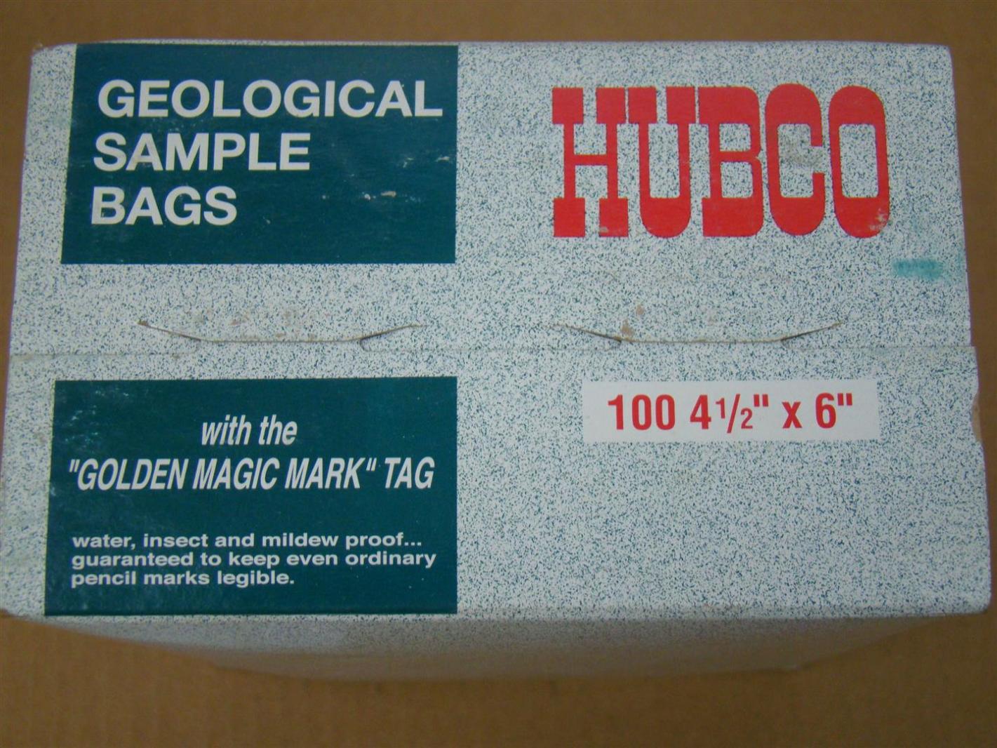 (100) Hubco 41/2" x 6" Geological Sample bags