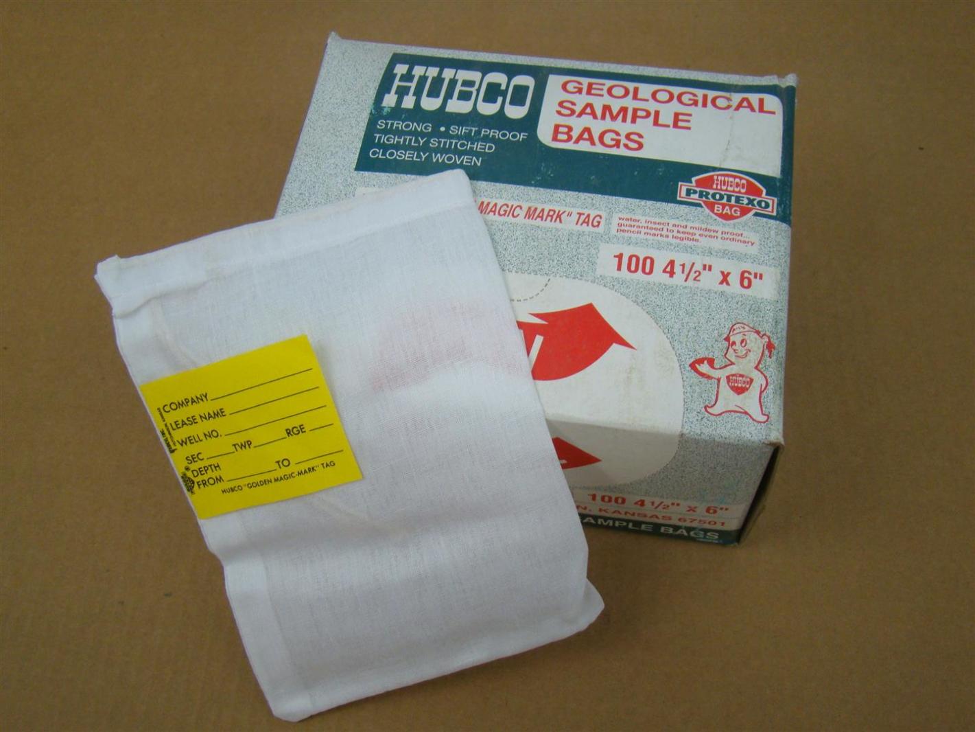 (100) Hubco 41/2" x 6" Geological Sample bags