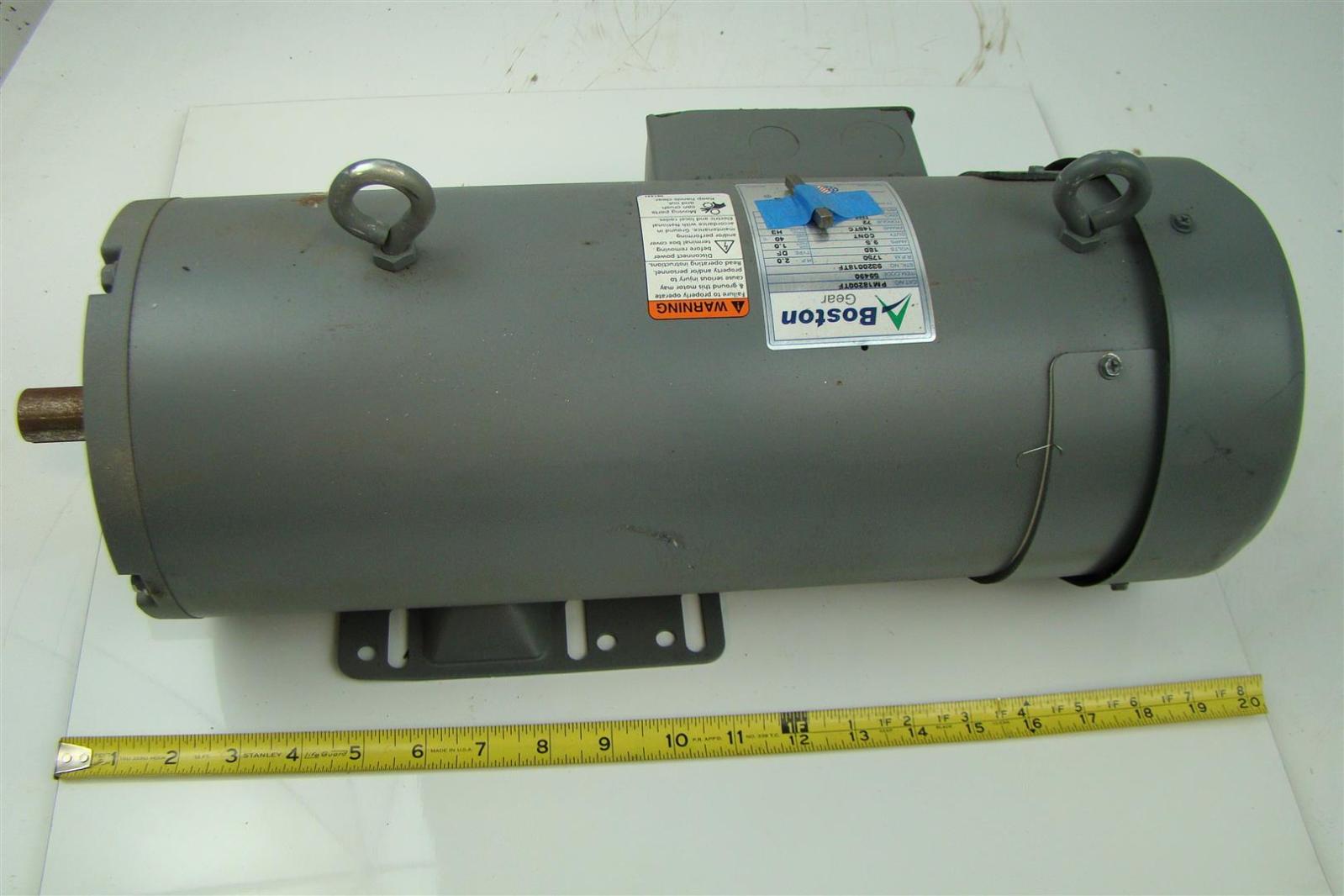 Boston Gear DC Brake Motor 180V, 2Hp, 9.5 Amps , Shaft 2.25" X .87"Dia