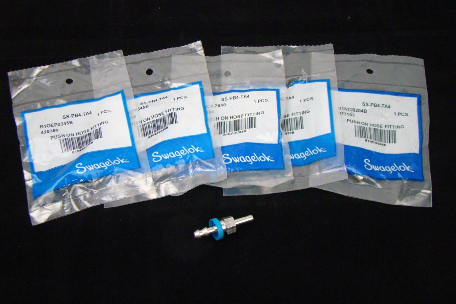 (5) Swagelok Push on Hose Fitting 477103 R1NCI0204B SSPB4TA4 eBay