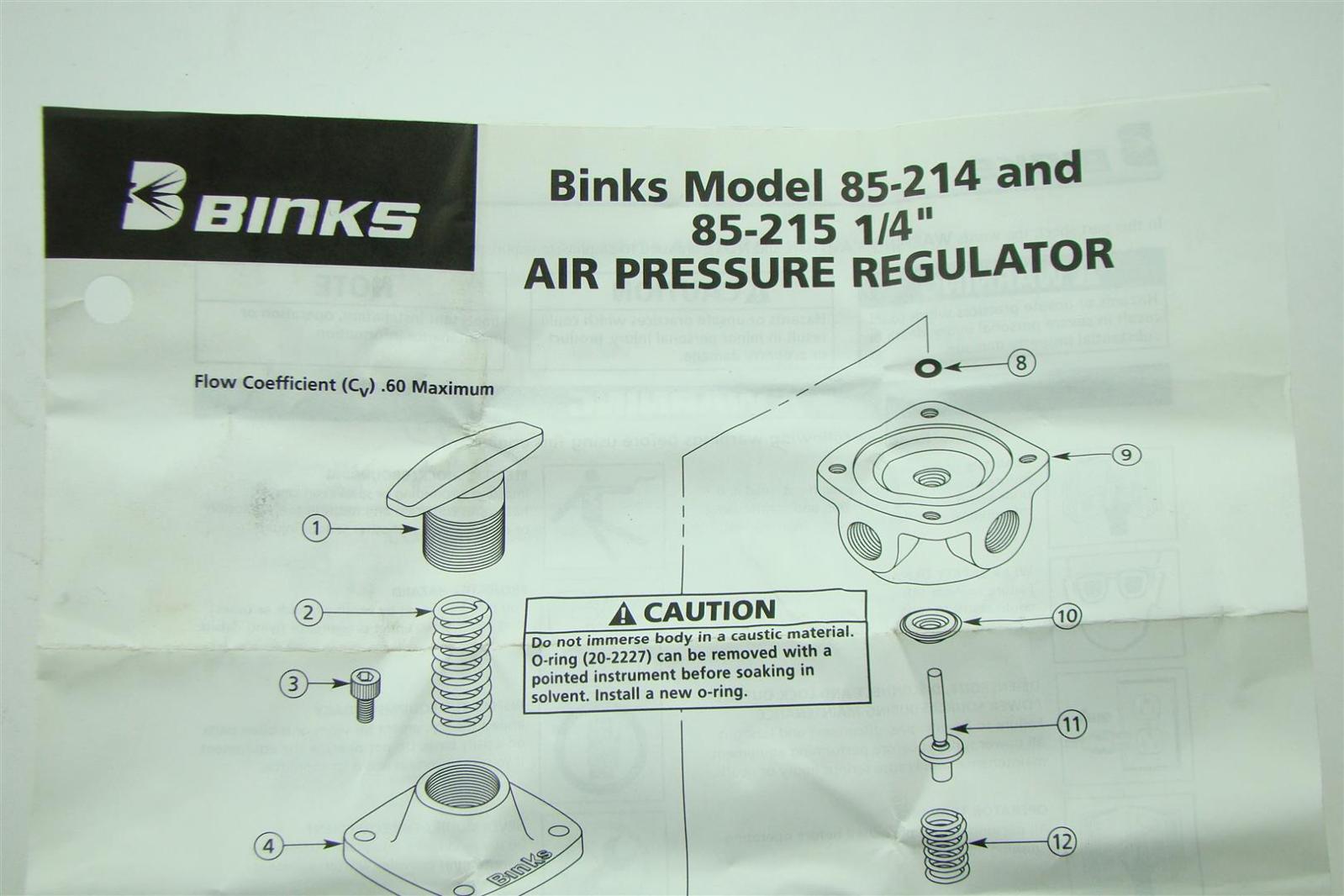 Binks 85214 Air Regulator 1/4" Port