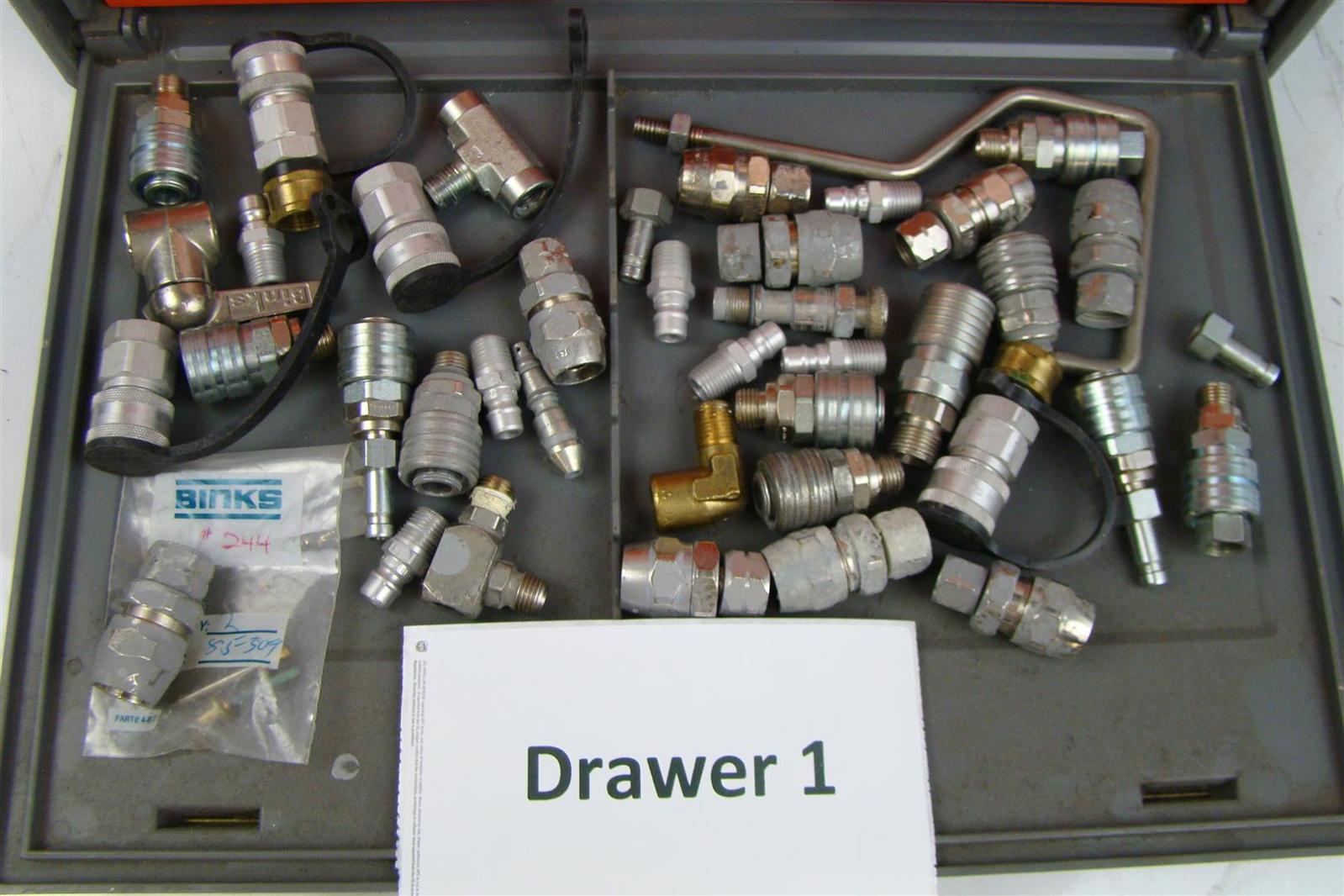 Binks Assortment Paint Gun Parts. Needle Assembly, Spreader Valves Etc