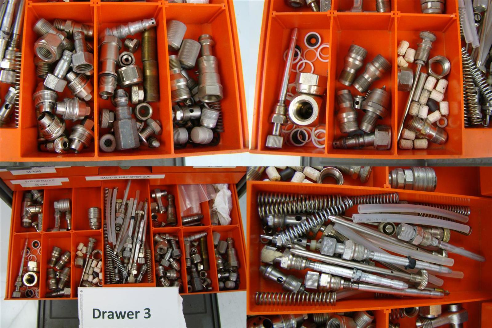 Binks Assortment Paint Gun Parts. Needle Assembly, Spreader Valves Etc