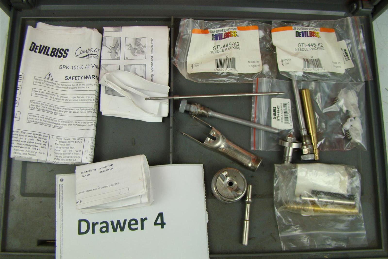 Binks Assortment Paint Gun Parts. Needle Assembly, Spreader Valves Etc