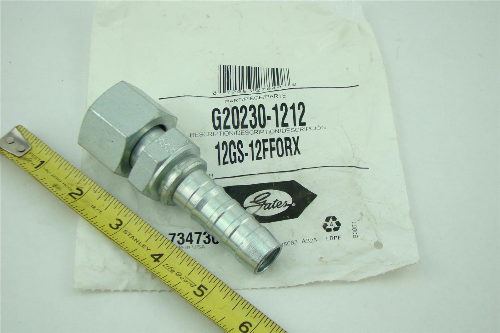 Gates Female FlatFace ORing Swivel Hydraulic Fittings 12GS12FForx