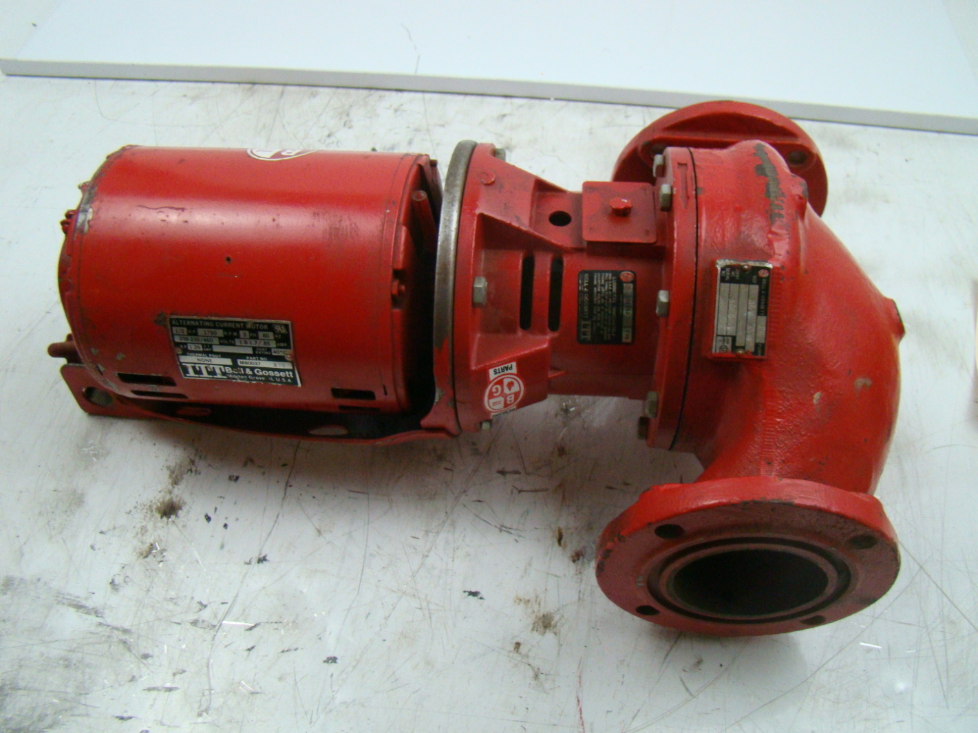 Bell and Gossett 3 Phase 1/2 HP Circulator Pump M80037 A79 eBay