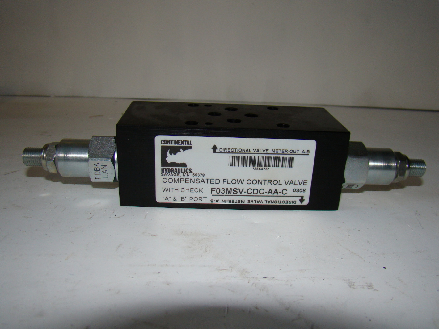 Continental Hydraulics, Compensated Flow Control Valve F03MSVCDCAAC