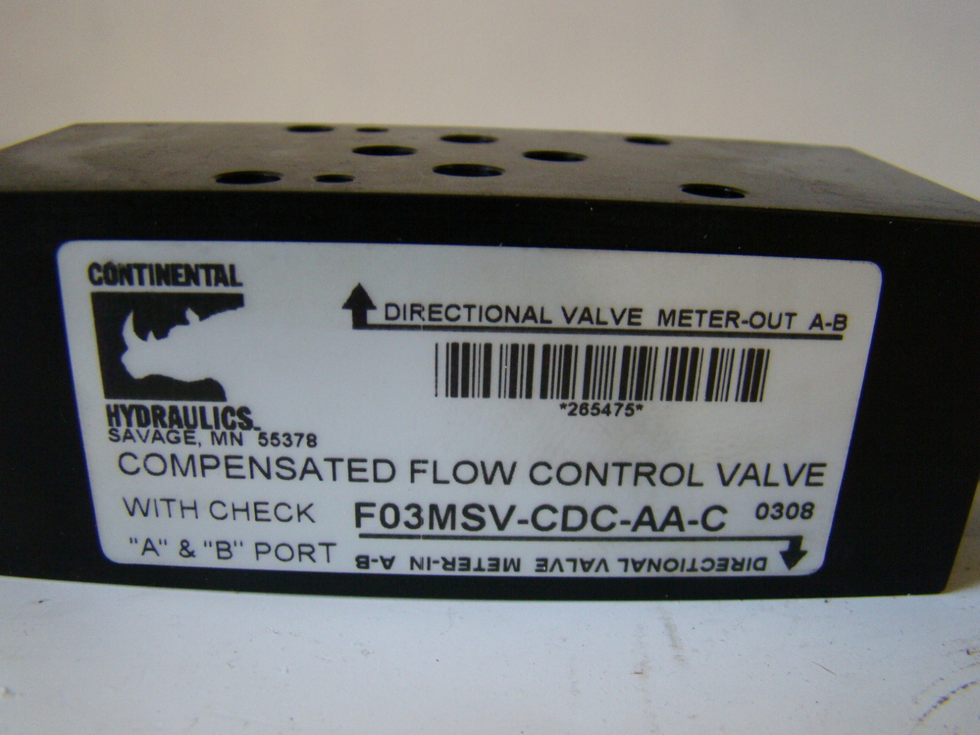 Continental Hydraulics, Compensated Flow Control Valve F03MSVCDCAAC
