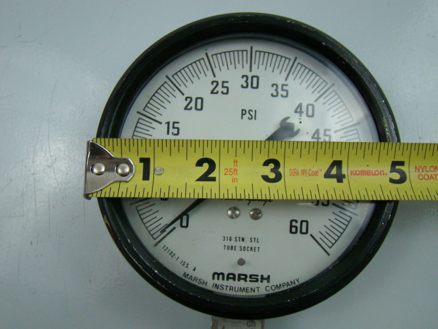 Marsh 060 psi Pressure Gauge 316 Tube & Socket 5" Dial eBay