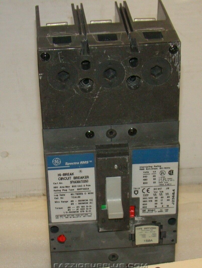 GE 250A 3 Pole Circuit Breaker, SFHA36AT0250 | eBay