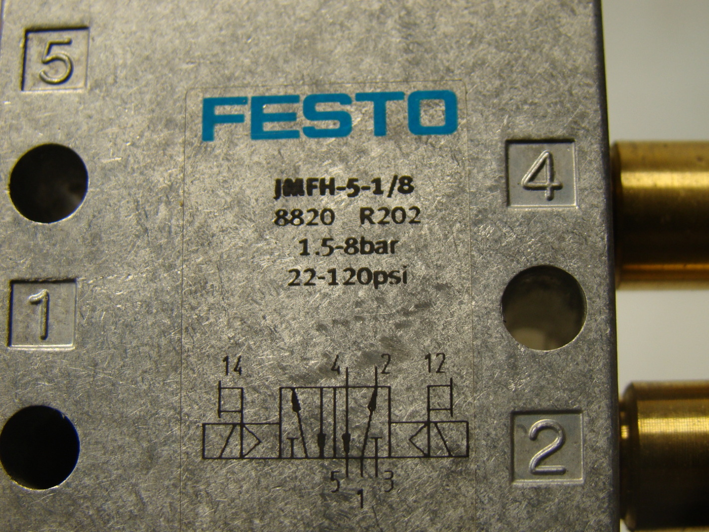 Festo 120psi SOLENOID VALVE W/MANUAL OVERRIDE JMFH51/8 eBay