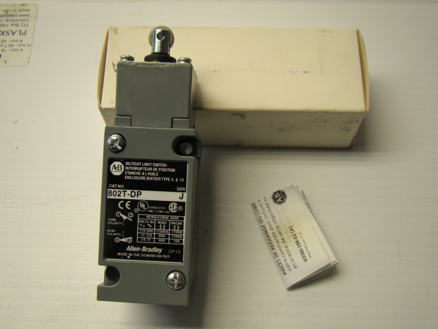 AllenBradley 120600VAC Limit Switch 802TDP