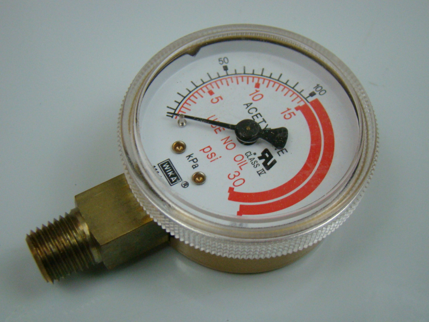 WIKA 1/2" 030 psi Acetylene Pressure Gauge eBay