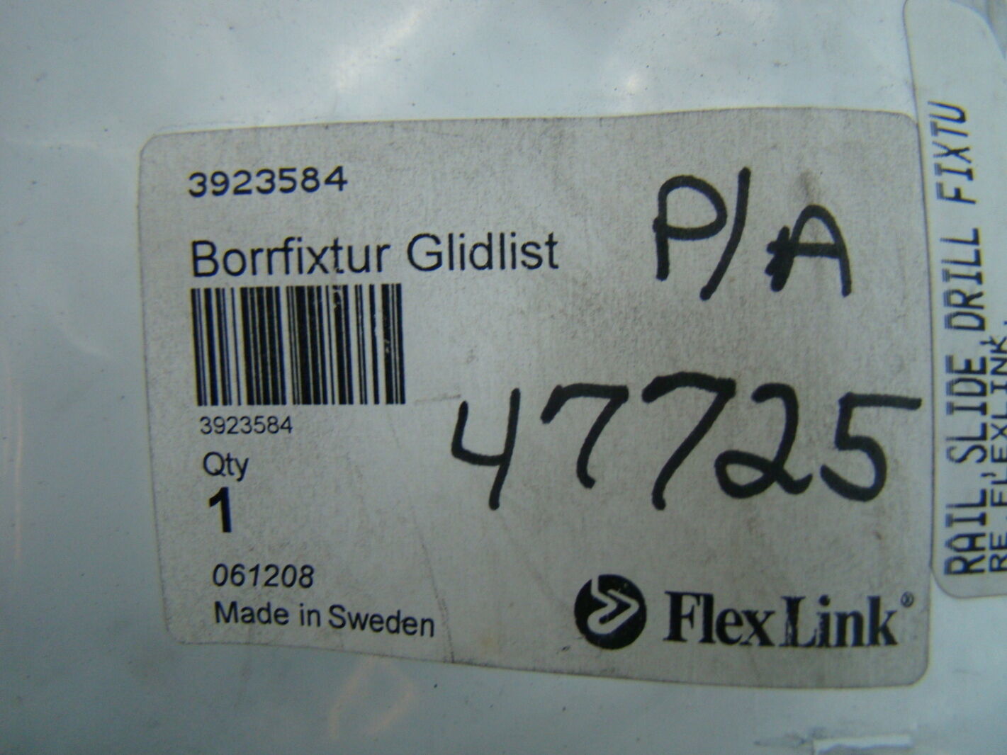 FlexLink Borrfixtur Glidlist Rail Slide Drill Fixtu 47725 eBay