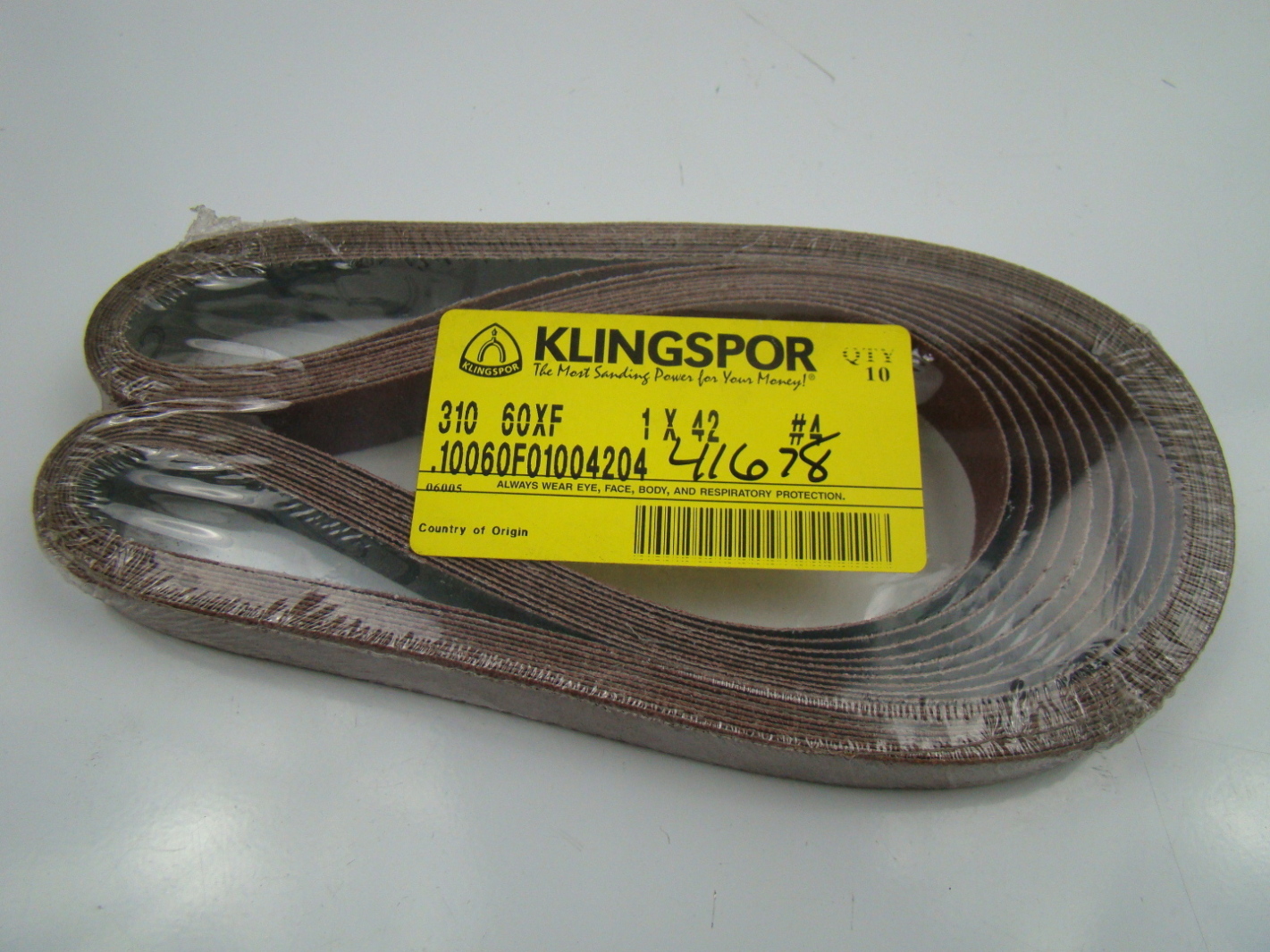 10 Pack Klingspor 1 X 42 Sanding Belts 310 60XF eBay