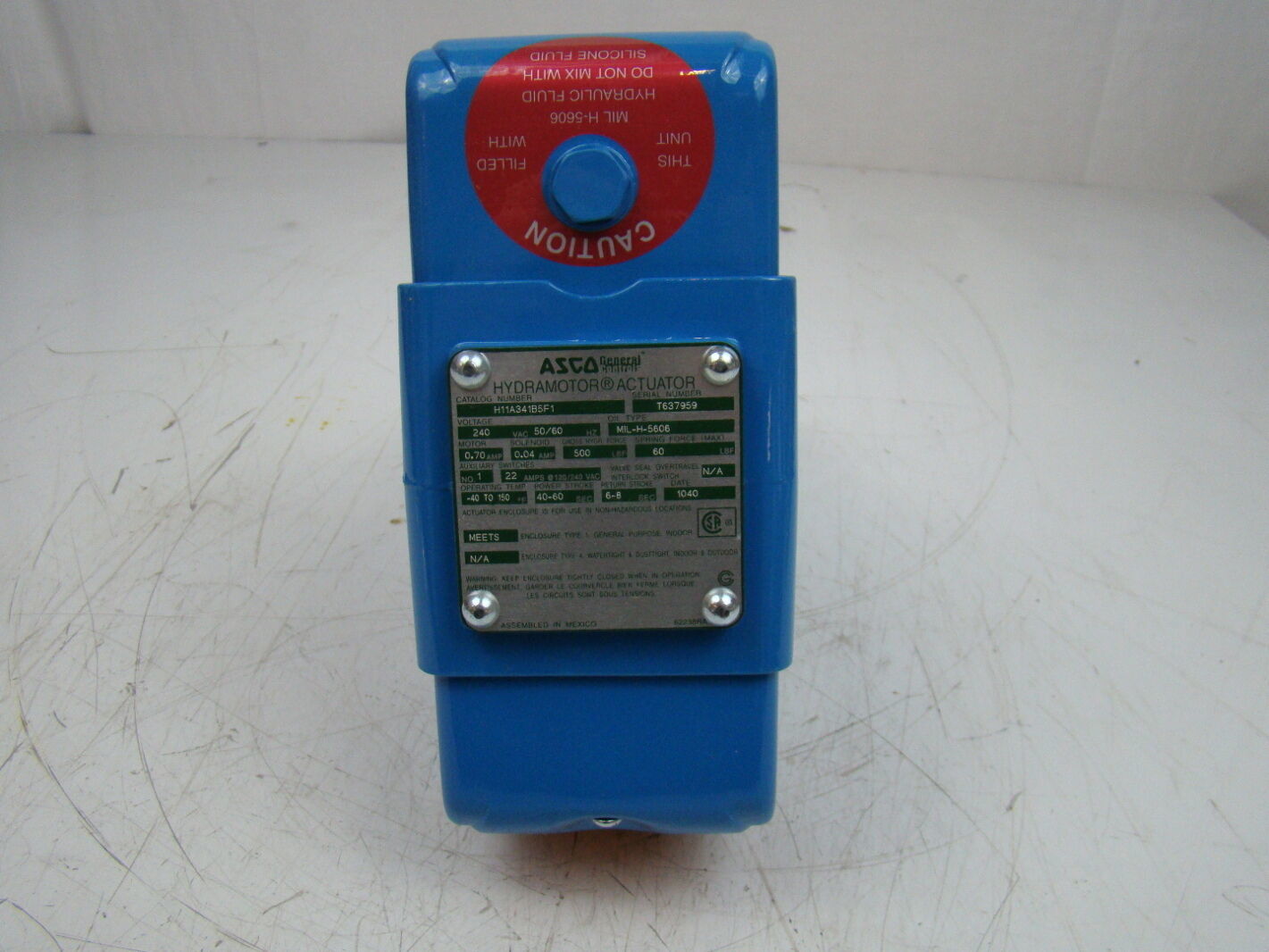 Asco Hydramotor Actuator 240V H11A341B5F1 eBay