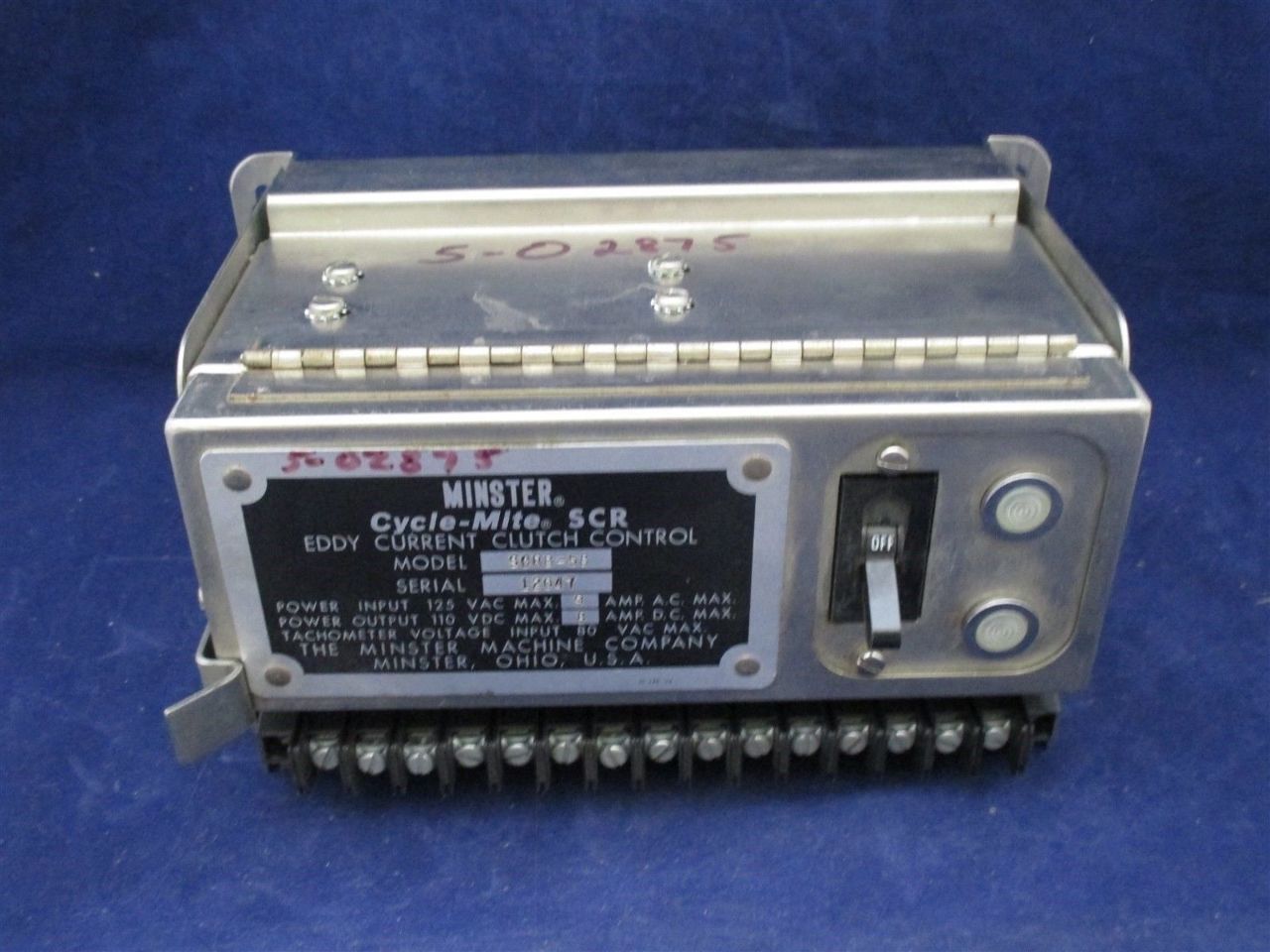 Minster CycleMite SCR SCRB58 Eddy Current Clutch Control Process