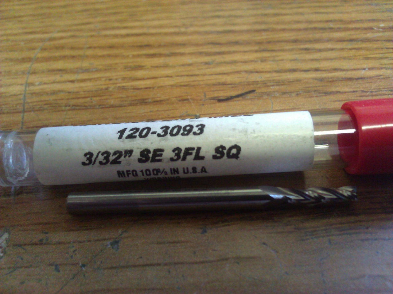 .0938/" 3//32/" 3 FLUTE SINGLE END CARBIDE END MILL