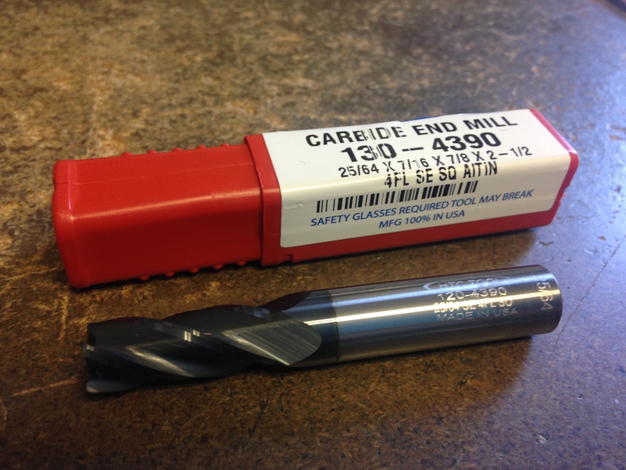 1//4/" 4FL SE X-LONG LENGTH CARBIDE END MILL 1//4/" X 1//4/" X 1/" X 4/"