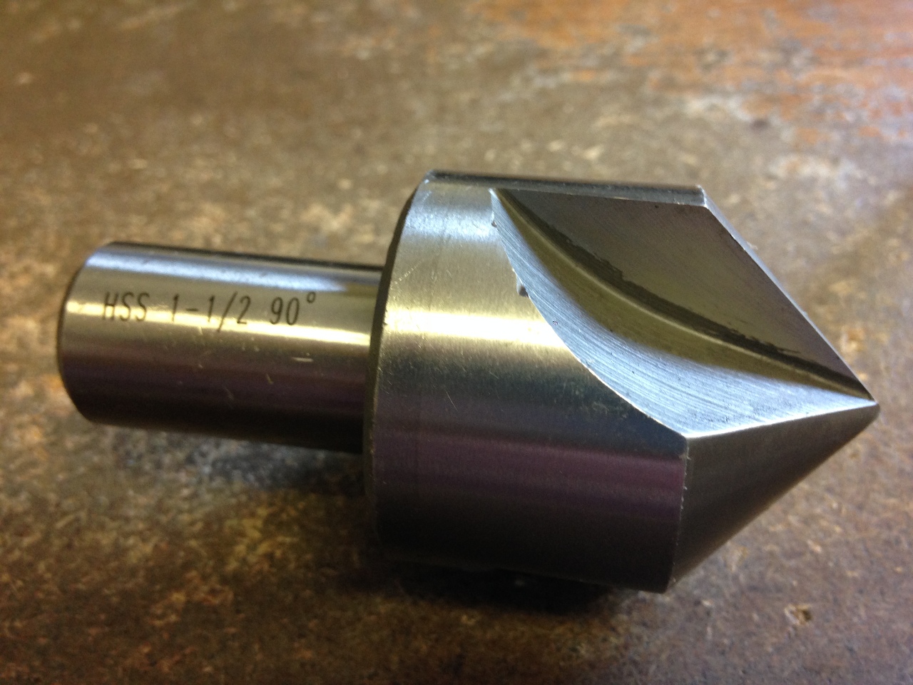 1/" 90 DEGREE HIGH SPEED STEEL 3 FLUTE COUNTERSINK 1//2/" SHANK