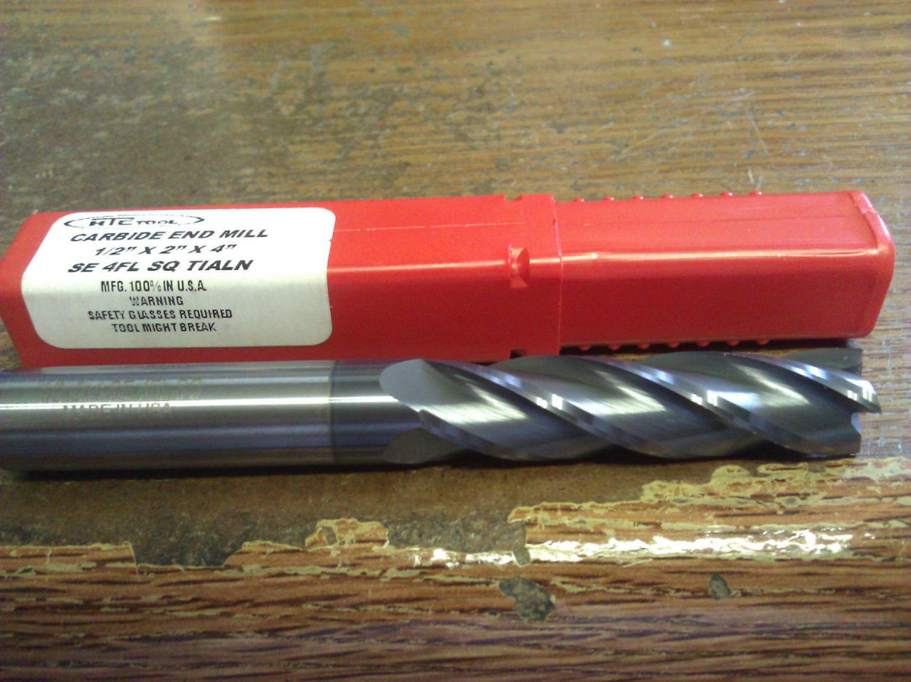 3//8/" 4 FLUTE LONG CARBIDE END MILL TiALN COATED