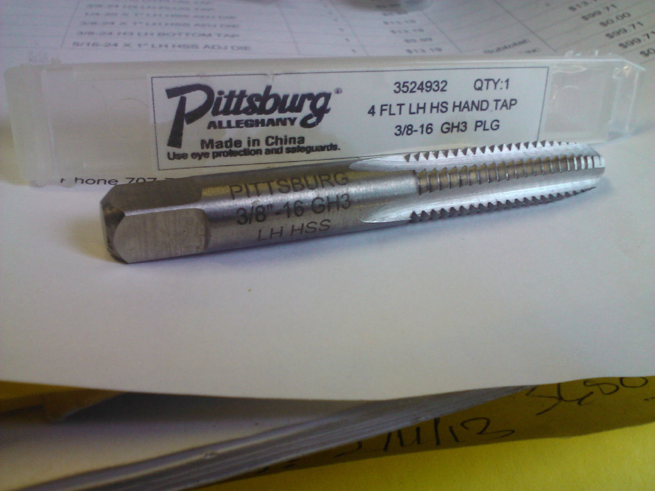 3//8-16 HSS Left Hand 4 Flute Plug Tap