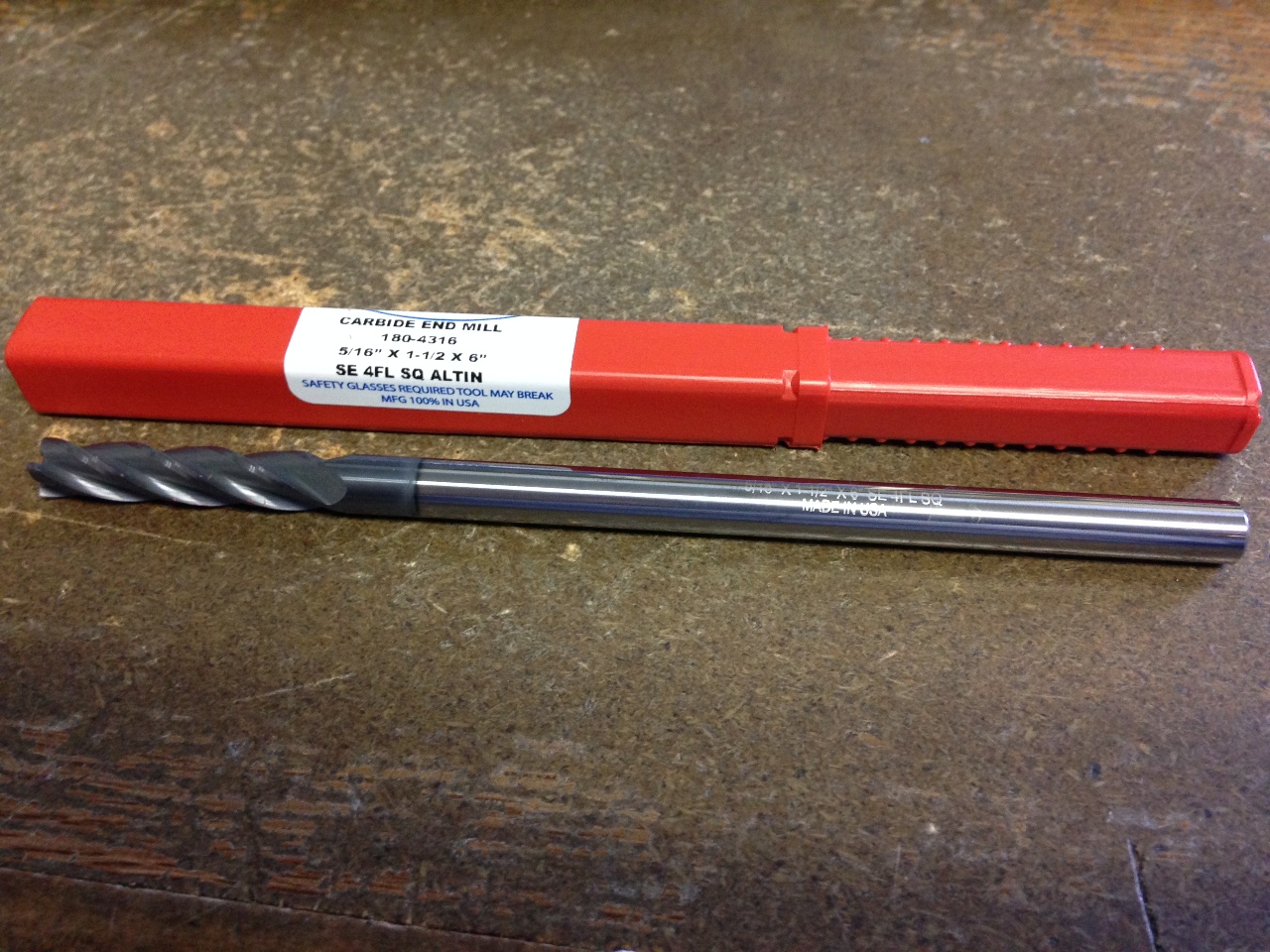 1/2 Inch 5 Flute Carbide End Mill | AlCrN Coated High Performance | USA Made Long Length Square End Mill