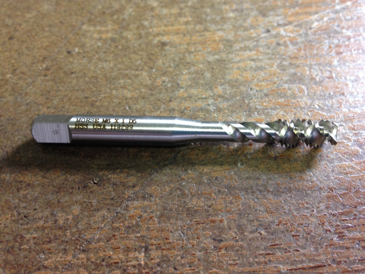 M6 X 1.0 D5 3 FLUTE SPIRAL FLUTE BOTTOM TAP North Bay Cutting Tools