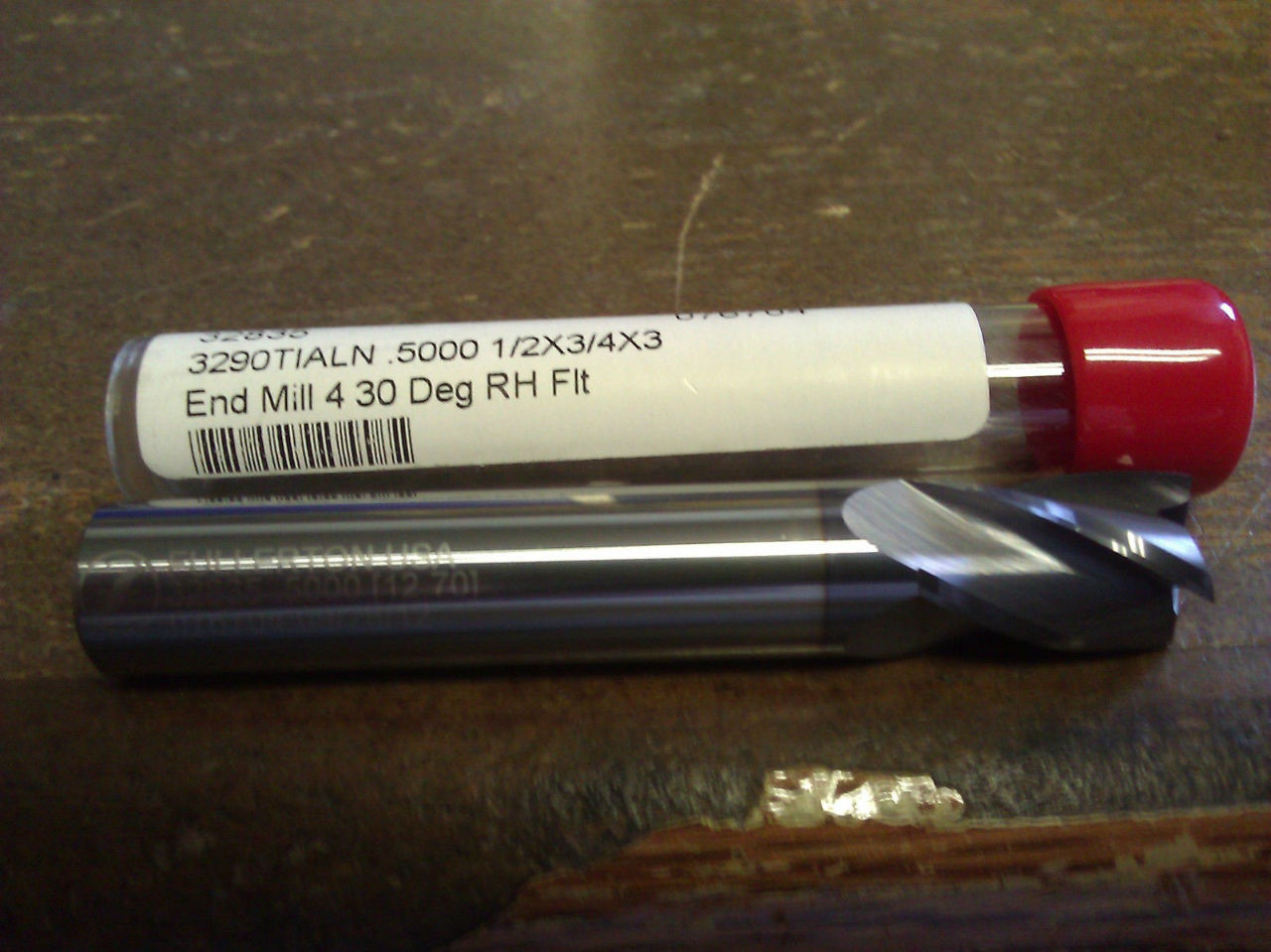 3//4/" 4FL SE STUB LENGTH CARBIDE END MILL 3//4/" X 1/" X 4/" Fullerton Tool