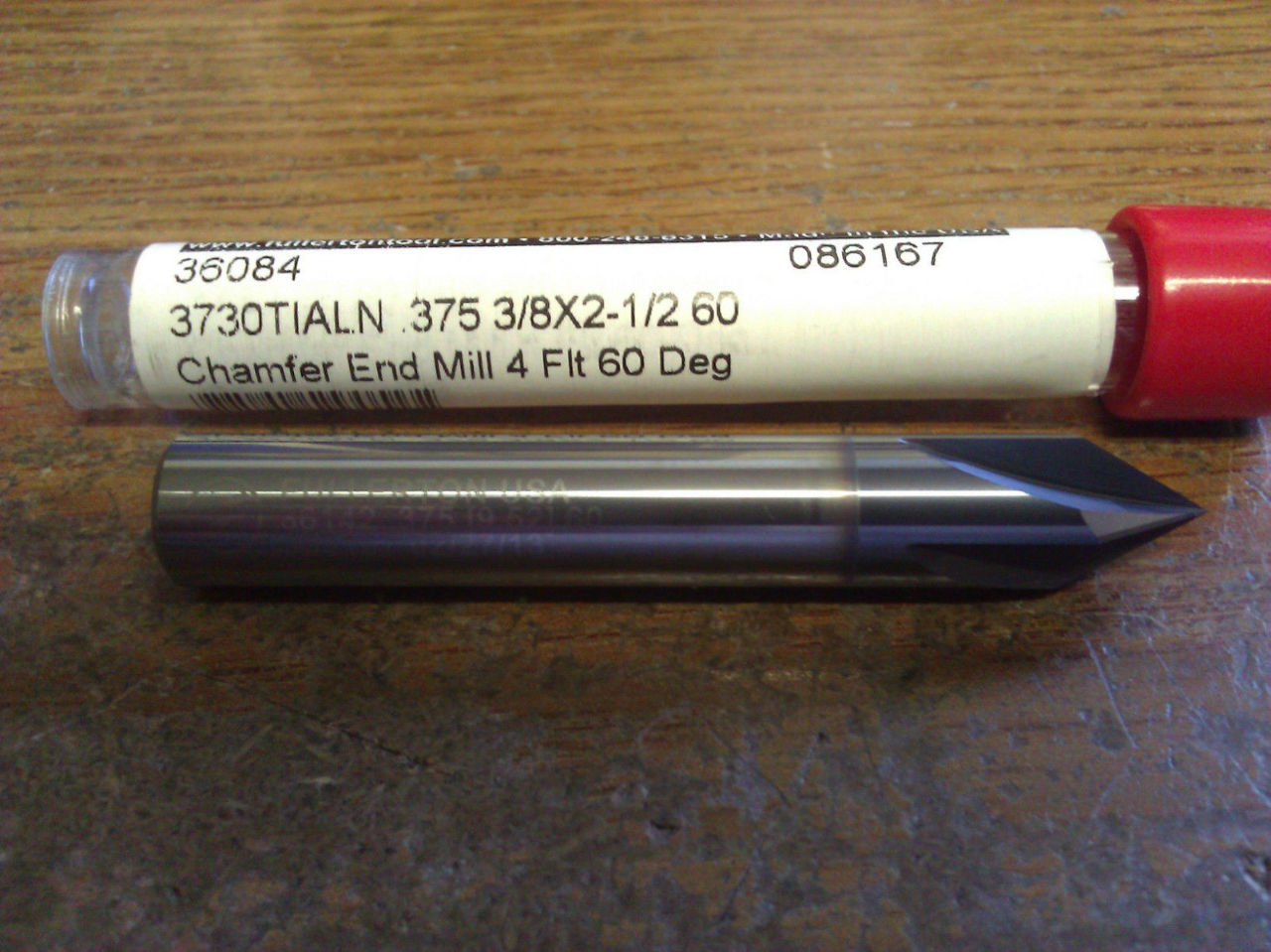 TiALN COATED 3//8/" 2 FLUTE 60 DEGREE CARBIDE CHAMFER MILL