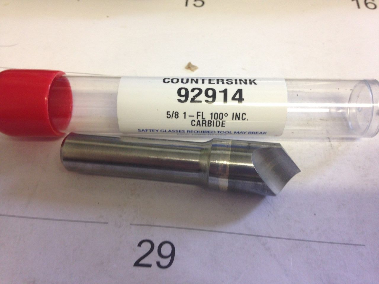 .625" 5/8" 100 DEGREE SINGLE FLUTE CARBIDE COUNTERSINK North Bay