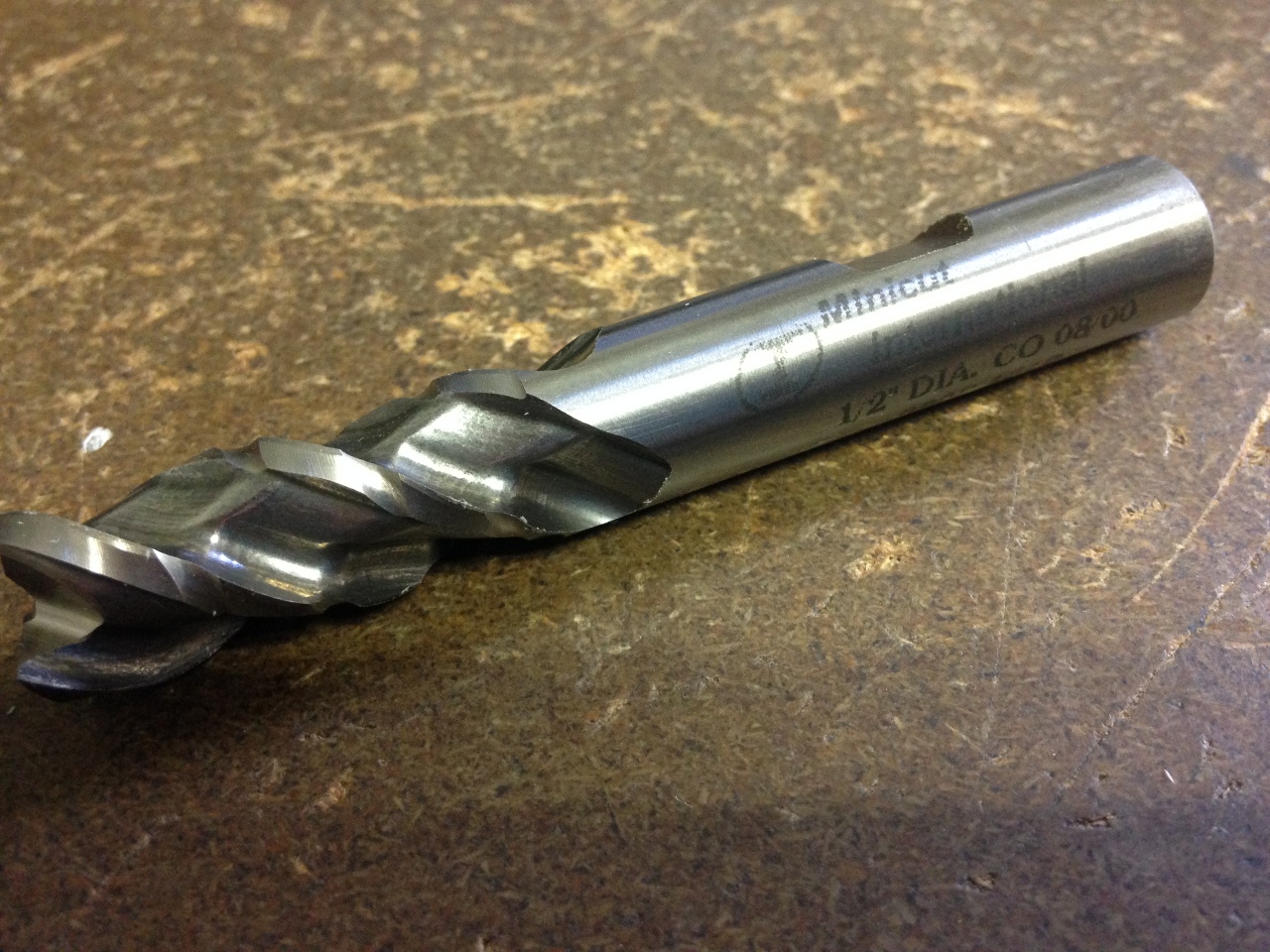 1/2" 3 FLUTE REGULAR LENGTH MINICUT COBALT ROUGHING END MILL FOR