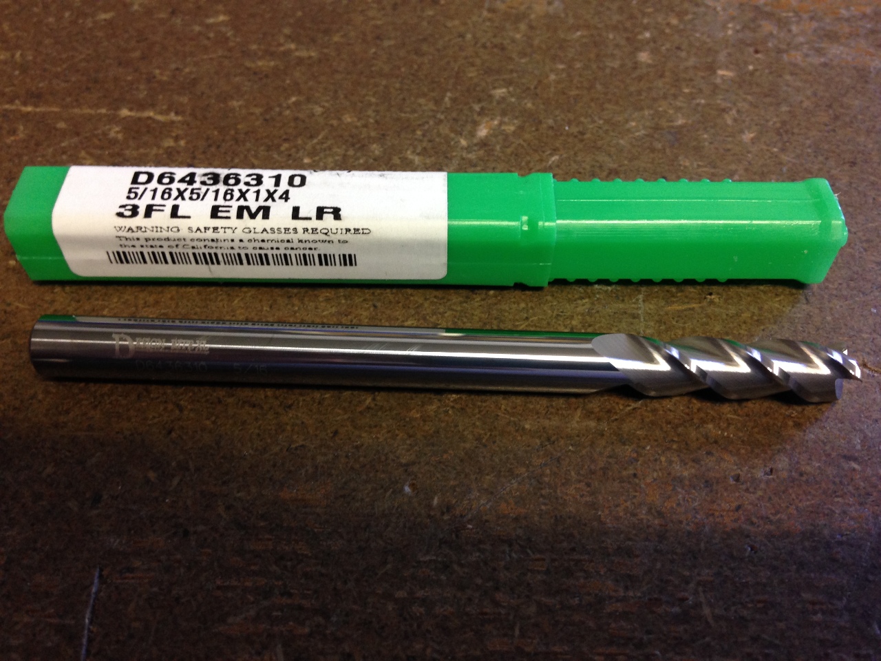 .3125" 5/16" 3 FLUTE LONG LENGTH CARBIDE END MILL 5/16" x 5/16" x 1" x