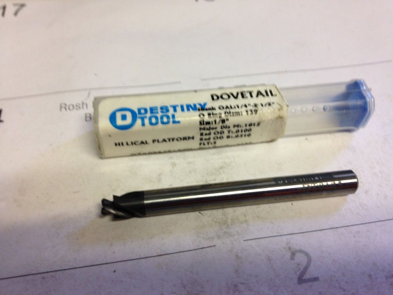 1/8" 48 DEGREE 3 FLUTE ORING CARBIDE DOVETAIL CUTTER North Bay